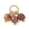 10Pcs 10 Styles Natural Mixed Gemstone Pendants PALLOY-JF04932-02-3