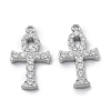 304 Stainless Steel Micro Pave Cubic Zirconia Pendants STAS-Z121-47P-02-1