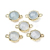Brass Natural Natural White Jade Imitation Aquamarine Connector Charms KK-Z096-01G-05-1