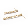 Clear Cubic Zirconia Tassel Dangle Stud Earrings EJEW-L261-006G-2