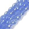 Opaque Solid Color Electroplate Glass Beads Strands X-EGLA-N013-J6mm-B06-1