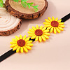 Felt 3 Sunflower Chokler Necklaces for Women FS-WG49D9B-01-3