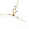 Adjustable Brass Beaded Slider Bracelets for Women BJEW-T022-25G-2