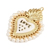 Brass White Enamel Pendants KK-L244-04G-2