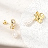 Brass Enamel Stud Dangle Earrings KK-CBAB173-02A-G-3