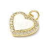 Brass Micro Pave Clear Cubic Zirconia Pendants KK-H255-08G-01-2