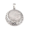 Natural Quartz Crystal Pendants with Hollow Platinum Brass Findings G-P448-A13-P-2