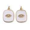 Brass Micro Pave Clear Cubic Zirconia Pendants ZIRC-Z008-12G-1