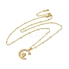 Brass Micro Pave Clear Cubic Zirconia Pendants Necklaces NJEW-K269-05G-07-2