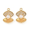 Brass Micro Pave Cubic Zirconia Pendants KK-F902-06B-G-1
