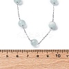 304 Stainless Steel Cat Eye Round Beads Handmade Chain Necklaces for Women NJEW-C073-01P-05-5