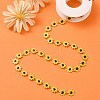 304 Stainless Steel Daisy Flower Link Chains with Enamel AJEW-CJ0001-22A-4