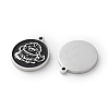 304 Stainless Steel Black Enamel Charms STAS-M102-17P-02-2