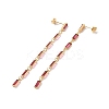 Cubic Zirconia Rectangle Dangle Stud Earrings EJEW-P206-03G-03-2