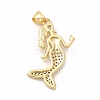 Rack Plating Brass Cubic Zirconia Pendants KK-G456-16G-3