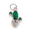 Brass Micro Pave Cubic Zirconia Charms ZIRC-G169-08P-1