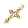 Brass Micro Micro Pave Clear Cubic Zirconia Pendants KK-A212-01C-G-2