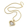 Heart Brass Micro Pave Clear Cubic Zirconia Pendant Necklaces for Women NJEW-S385-04B-G-3