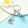 Alloy with Resin Imitation Synthetic Turquoise Keychain KEYC-YW00087-05-1
