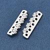 Brass Micro Pave Clear Cubic Zirconia Spacer Bars KK-Z139-11S-02-2