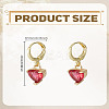 1 Pair Brass Heart Dangle Leverback Earrings EJEW-LP0007-015-2