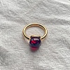 Square 304 Stainless Steel with Glass Finger Rings FS-WG8AAFA-02-1