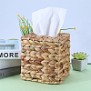 Raffia Woven Tissue Box AJEW-WH20011-02-4