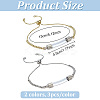 2Pcs 2 Colors Brass Box Chain Slider Bracelet BJEW-PH01899-2