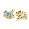 Brass Micro Pave Clear Cubic Zirconia Pendants KK-C045-01A-G-2