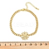 Brass Micro Pave Clear Cubic Zirconia Link Bracelets LS-BJEW-M050-03G-03-5
