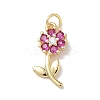 Brass Micro Pave Cubic Zirconia Pendants KK-L268-029G-02-1