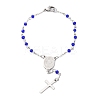 Glass Beads Rosary Bracelets BJEW-A032-04P-03-2