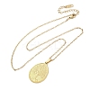 Oval Tree of Life 304 Stainless Steel Pendant Necklaces NJEW-M096-10G-3