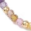 Cubic Zirconia & Shell Pearl Round Beaded Stretch Bracelets for Women BJEW-JB13280-6