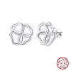 925 Sterling Silver Stud Earrings EJEW-H167-02S-2