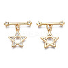 Brass Micro Pave Clear Cubic Zirconia Toggle Clasps LS-KK-Q278-011-NF-2