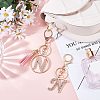 2Pcs 2 Style Alloy Rhinestone Keychain Sets KEYC-WR0001-01N-2