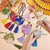 9Pcs 9 Colors Flower Pattern Brocade Bag Tassel Pendant Decorations HJEW-NB0001-97-3