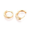 Brass Micro Pave Clear Cubic Zirconia Hoop Earrings EJEW-T048-46G-3