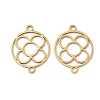 304 Stainless Steel Ring with Flower Connector Charms STAS-P433-09G-1