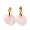 Natural Rose Quartz Pendants G-C023-07I-2