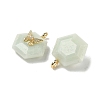 Natural Flower Amazonite Faceted Pendants G-P585-01G-05-2