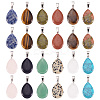 50Pcs Natural & Synthetic Mixed Gemstone Pendants G-TA0001-47-9