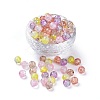 5 Colors Spray Painted & Baking Paint Crackle Glass Beads CCG-X0010-02-8mm-1