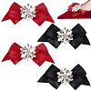 2 Pairs 2 Colors Bowknot Polyester Shoe Decorations AJEW-PH0011-51-1