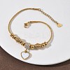 European Style Polymer Clay Rhinestones & 201 Stainless Steel & Natural Shell Charm Bracelets BJEW-G765-03G-02-1