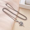 Star Moon Stainless Steel Crystal Rhinestone Pendant Necklaces FS-WGC8607-01-1