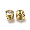Brass Micro Pave Clear Cubic Zirconia Beads ZIRC-I070-070G-2