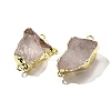 Raw Rough Natural Dyed Quartz Crystal Links Connector Charms G-K189-04LG-06-2