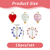 16Pcs Handmade Lampwork Pendants PALLOY-FH00170-2
